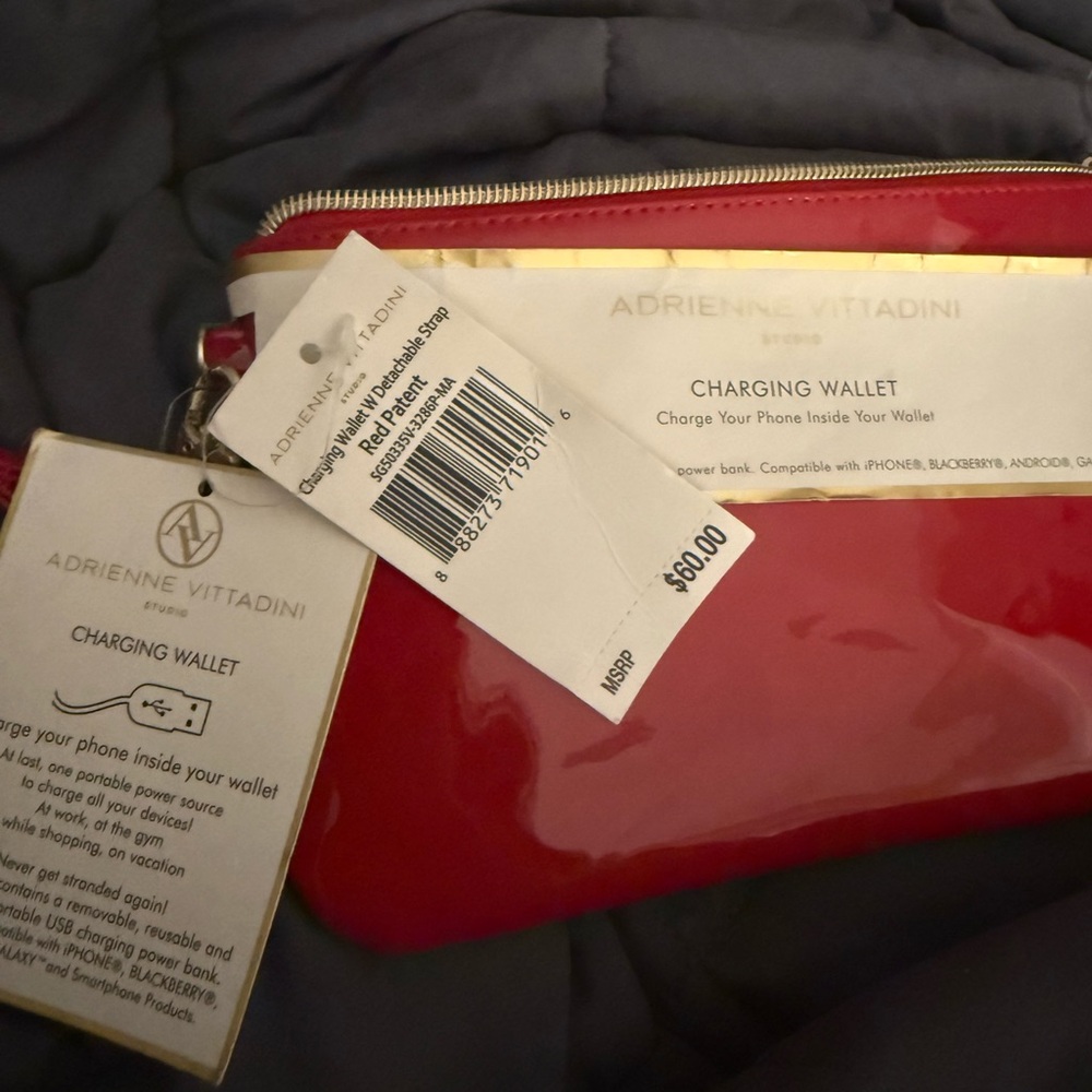 Adrienne Vittadini Glossy Red Charging Wallet